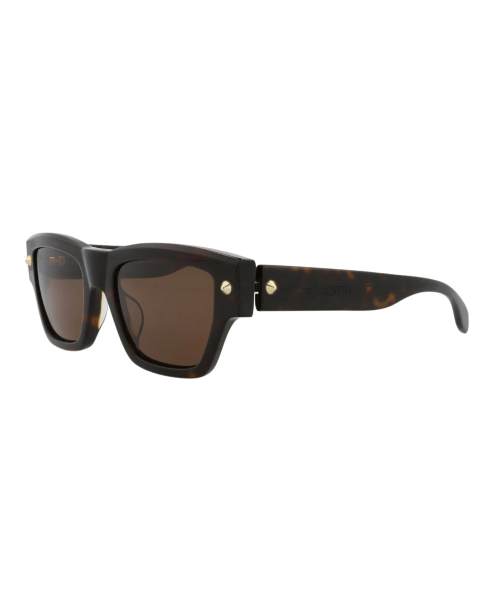 Alexander McQueen Mens Square/Rectangle Havana Havana Brown Fashion Designer Eyewear