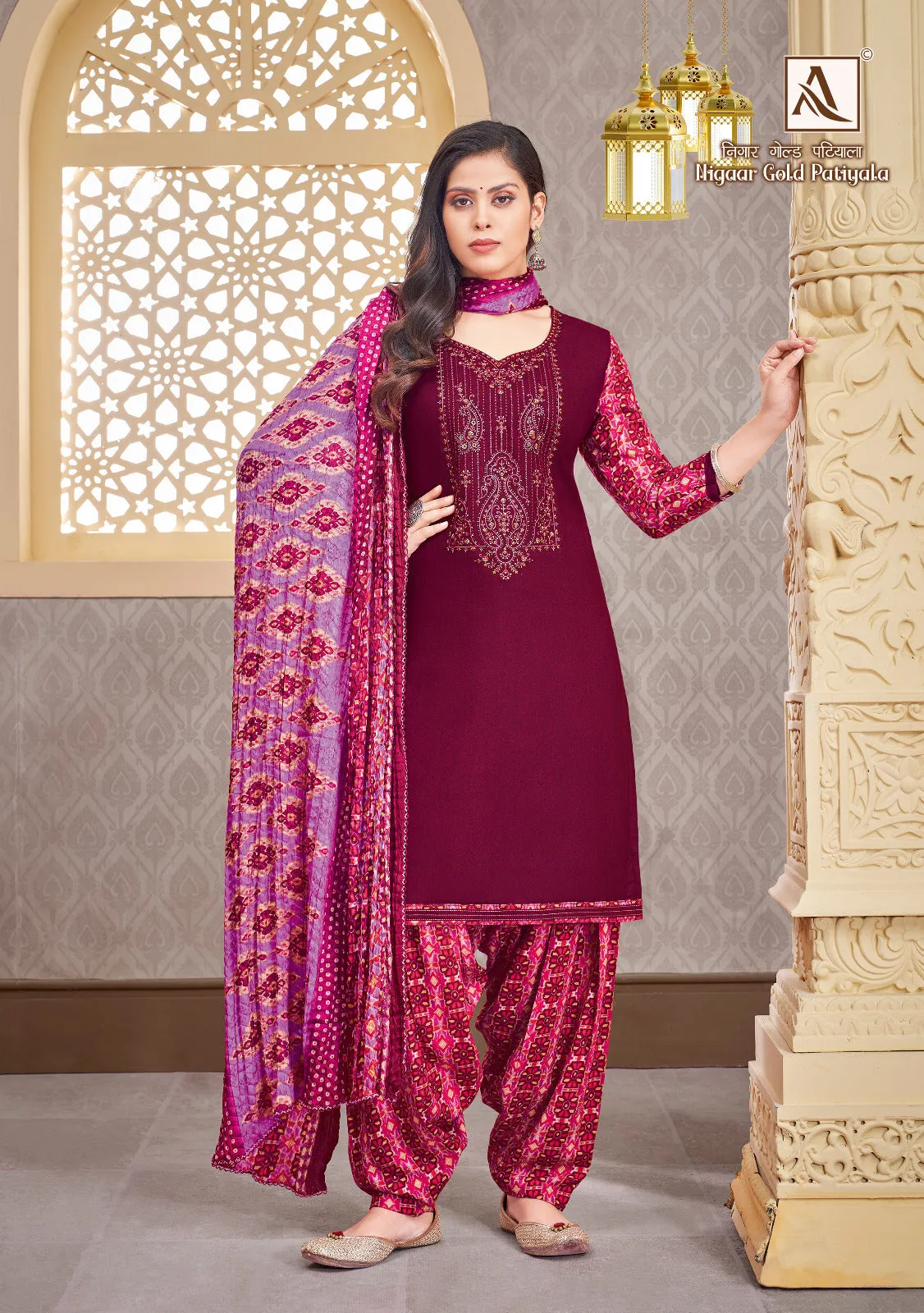 Alok Suit Nigaar Gold Patiyala Suit (699x08)