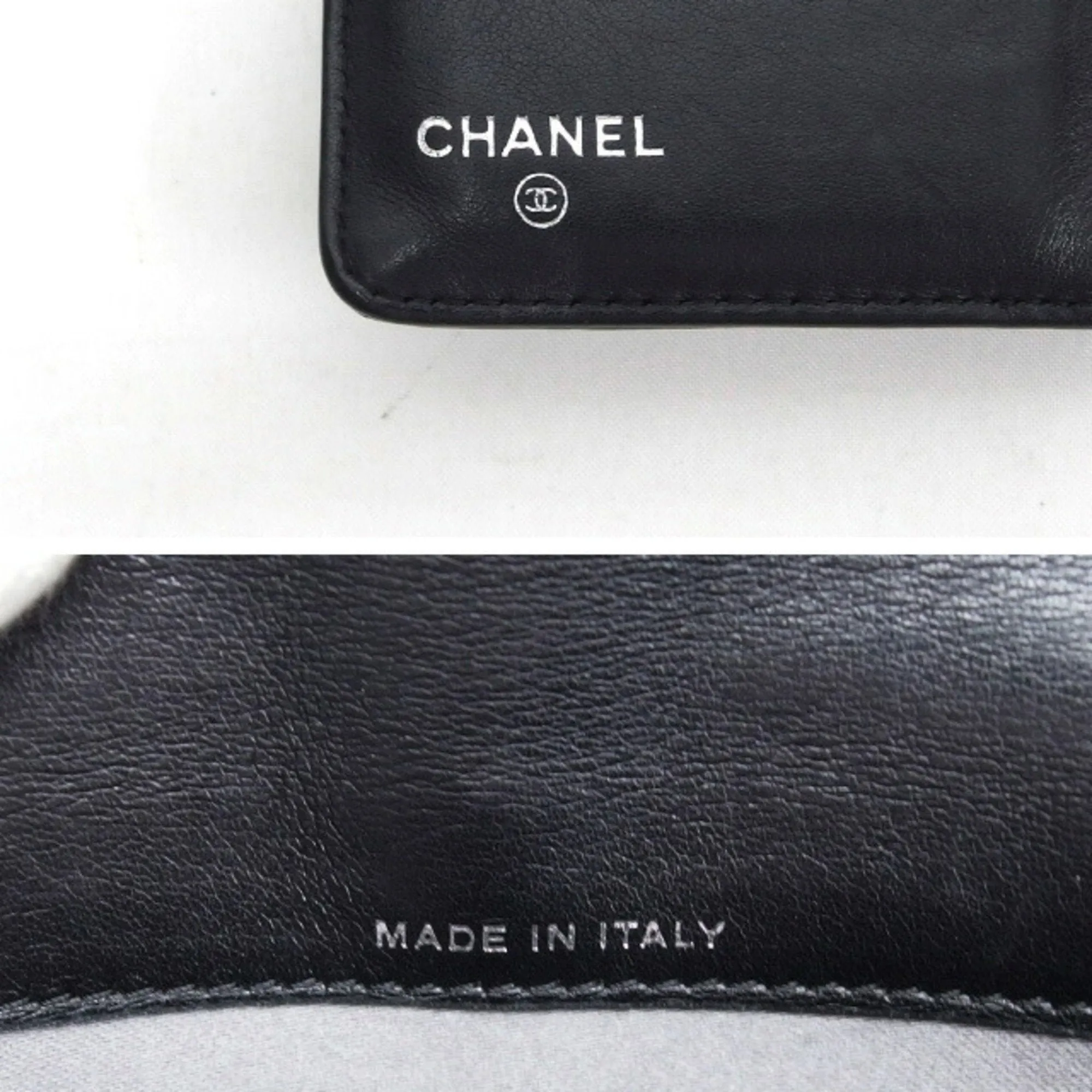 Chanel camellia makeup palette bi-fold long wallet blue