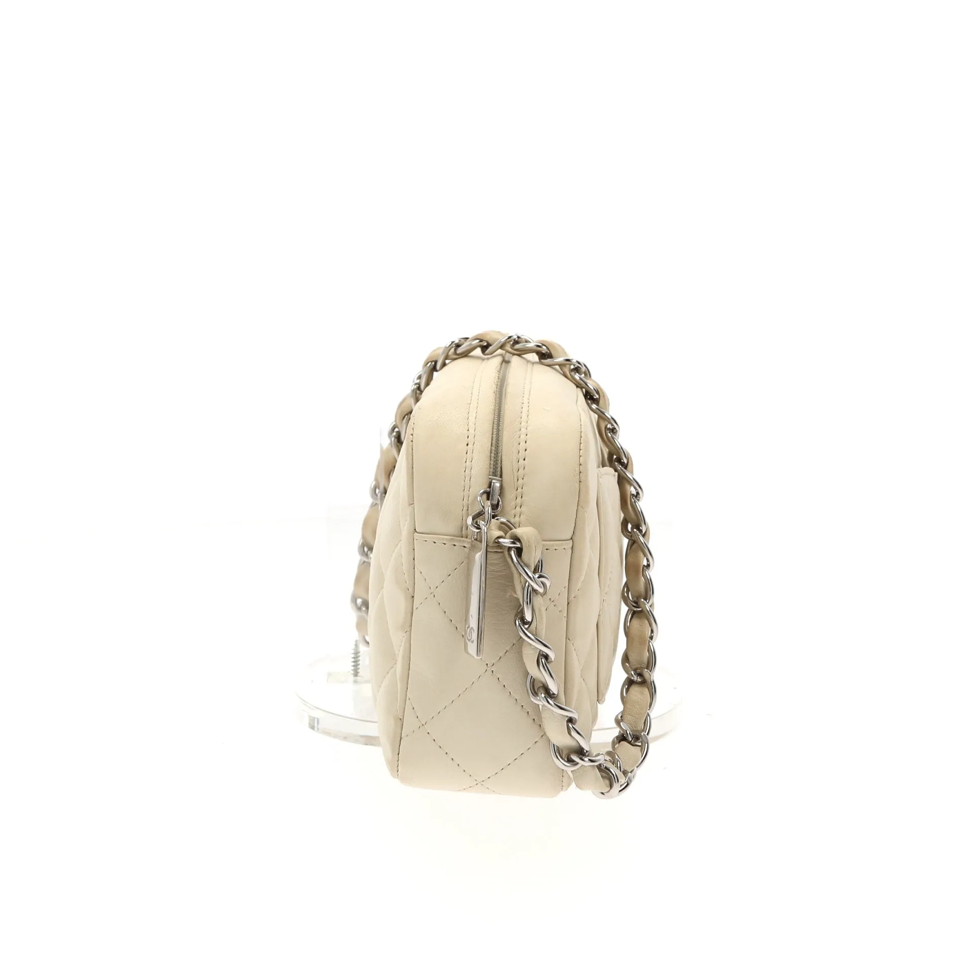 CHANEL Camera Shoulder Bag in Beige Leather