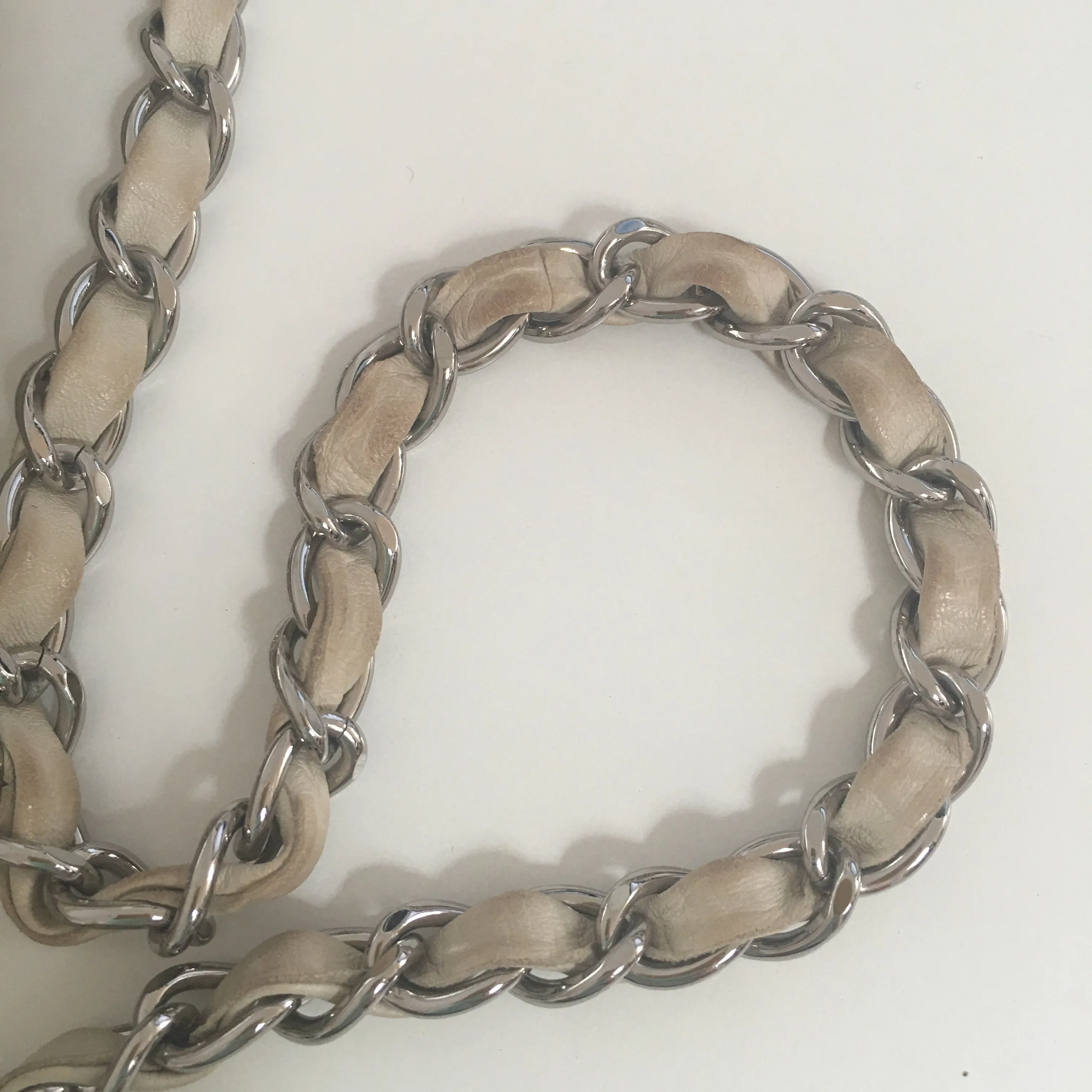 CHANEL Camera Shoulder Bag in Beige Leather