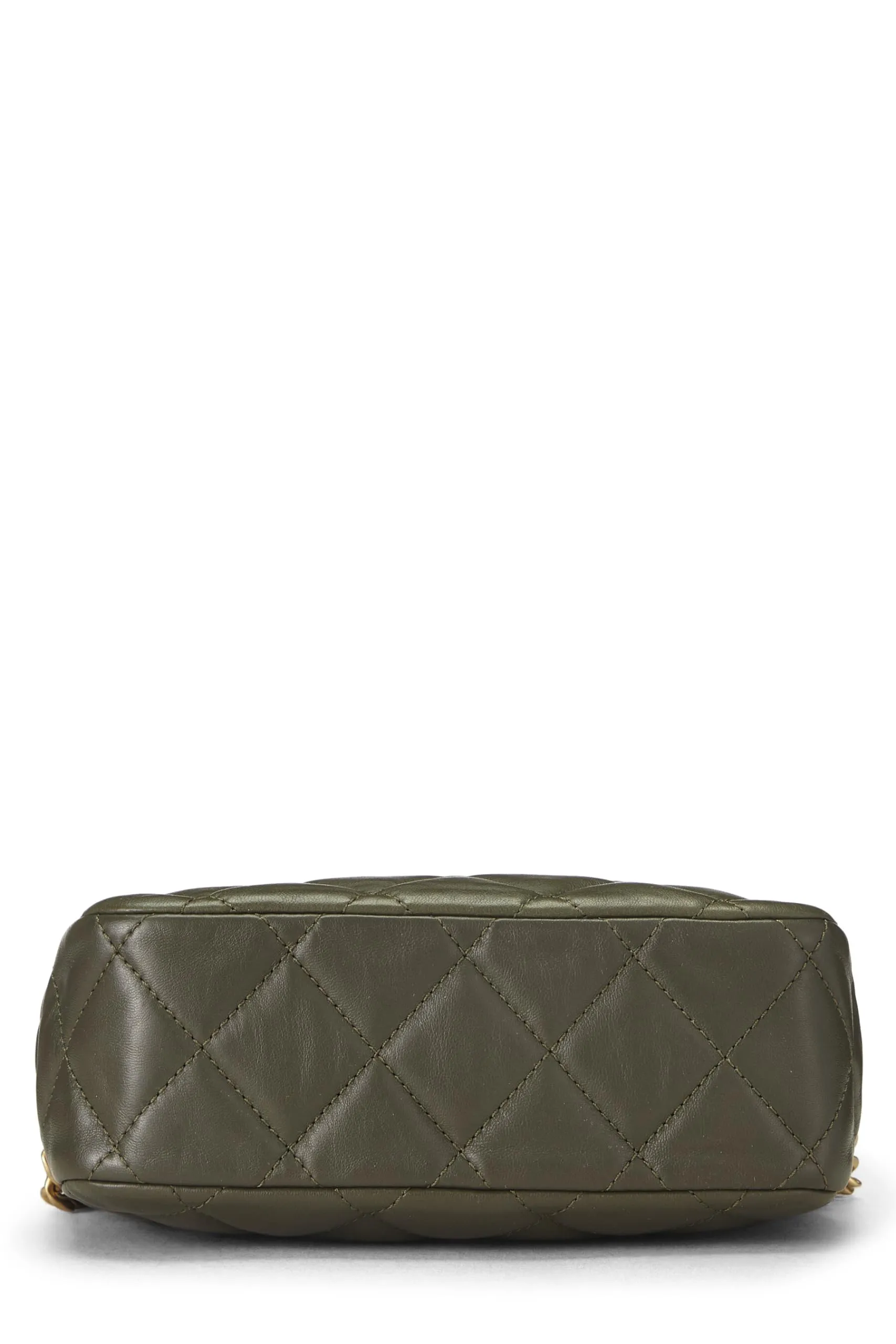 Chanel,  Green Lambskin Diamond 'CC' Camera Bag Mini, Green