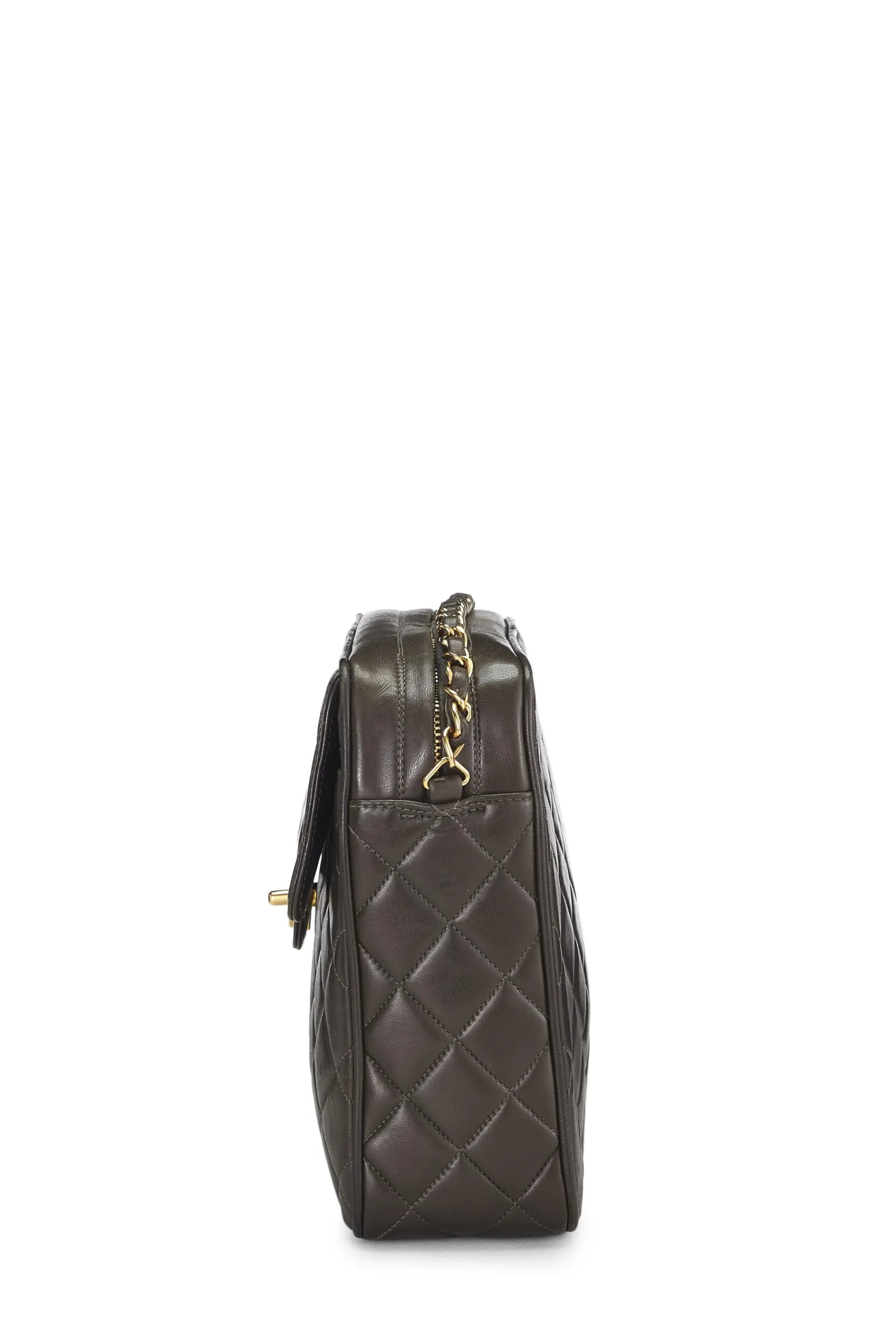 Chanel,  Green Quilted Lambskin Pocket Camera Bag Large, Green