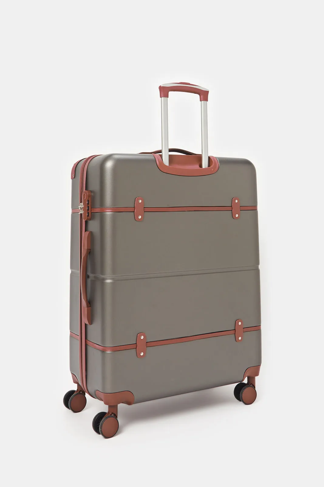 Grey Embellished Trolley Luggage (28 Inch)