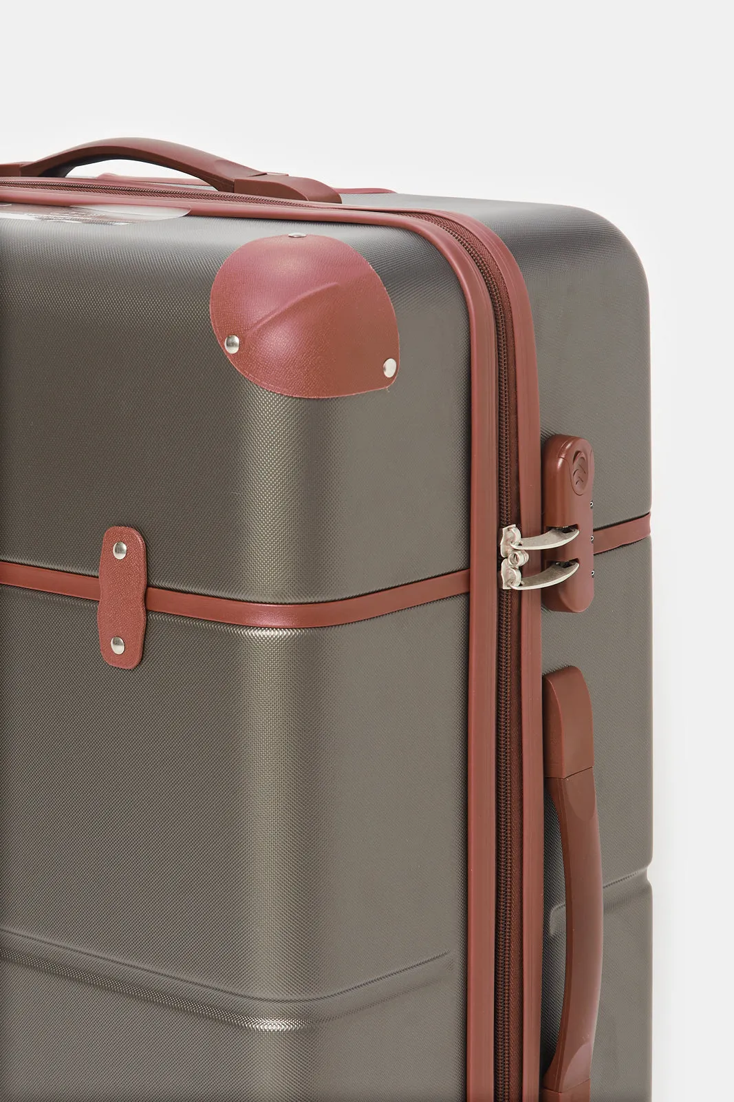 Grey Embellished Trolley Luggage (28 Inch)