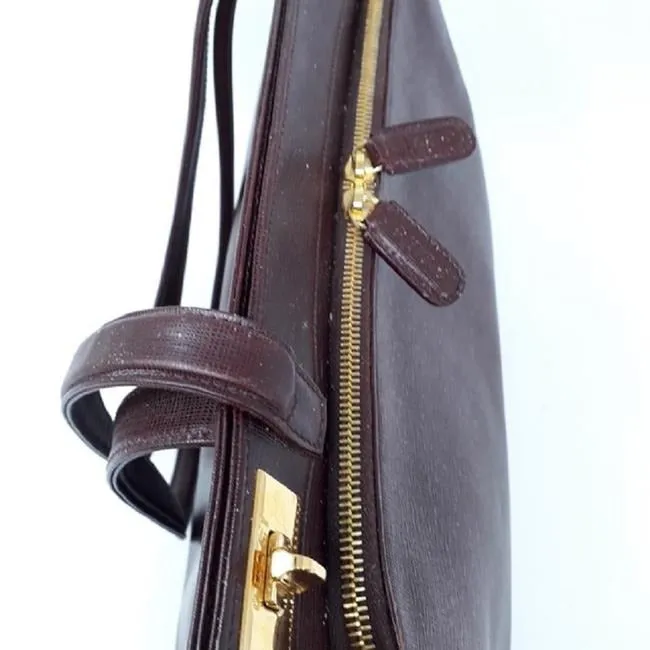 Gucci Burgundy Leather XL Satchel W Gold Square G Clasp