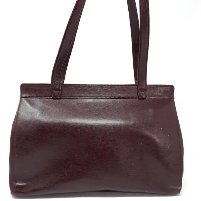 Gucci Burgundy Leather XL Satchel W Gold Square G Clasp