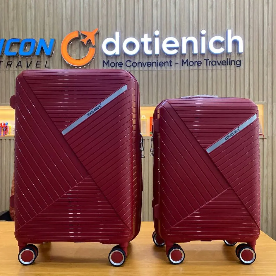 Luggage PP for travel carry on luggage, check in luggage, with 04 Spinner Wheels - Wine- VL077