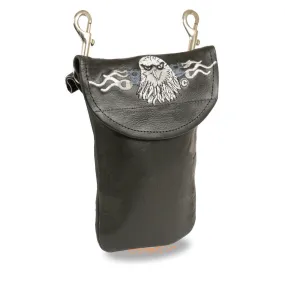 Milwaukee Leather SH506E Unisex Leather Belt Bag with ‘Eagle Head’