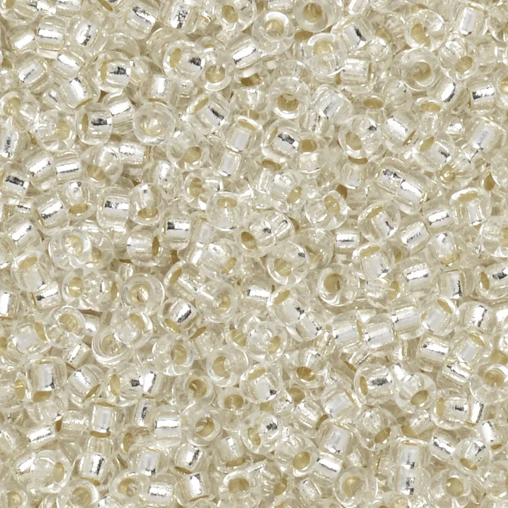 Miyuki Round Seed Beads, 15/0, #91 Silver Lined Crystal (8.2 Gram Tube)