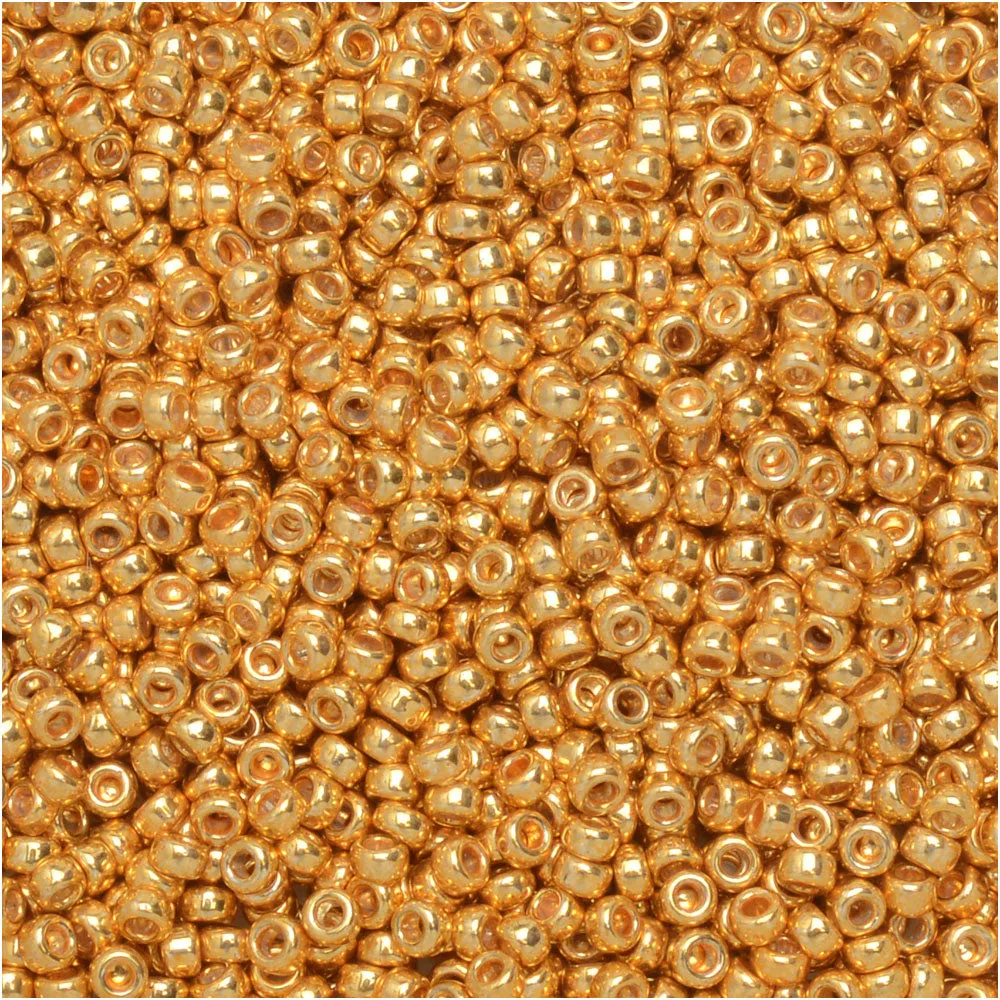 Miyuki Round Seed Beads, 15/0, #91054 Galvanized Dark Gold (8.2 Gram Tube)