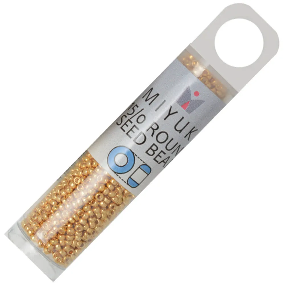 Miyuki Round Seed Beads, 15/0, #91054 Galvanized Dark Gold (8.2 Gram Tube)