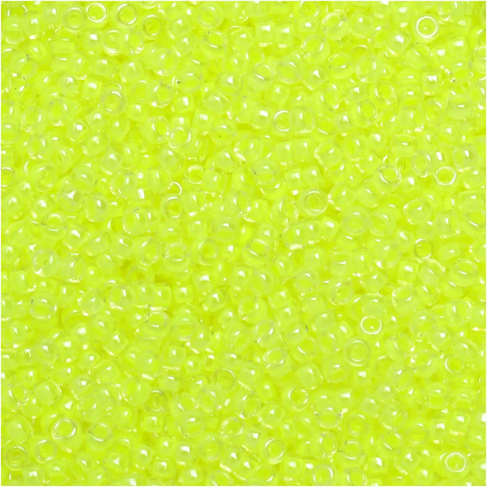 Miyuki Round Seed Beads, 15/0, #91119 Luminous Limeade (8.2 Gram Tube)