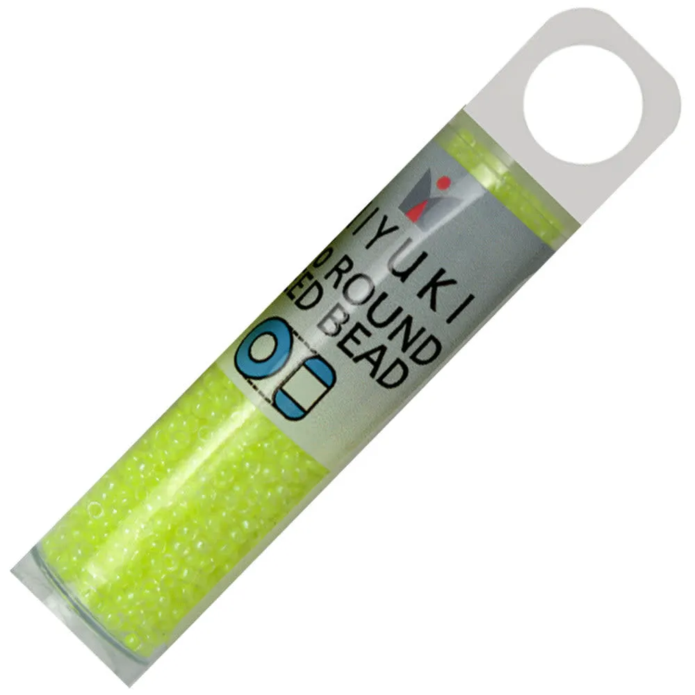 Miyuki Round Seed Beads, 15/0, #91119 Luminous Limeade (8.2 Gram Tube)