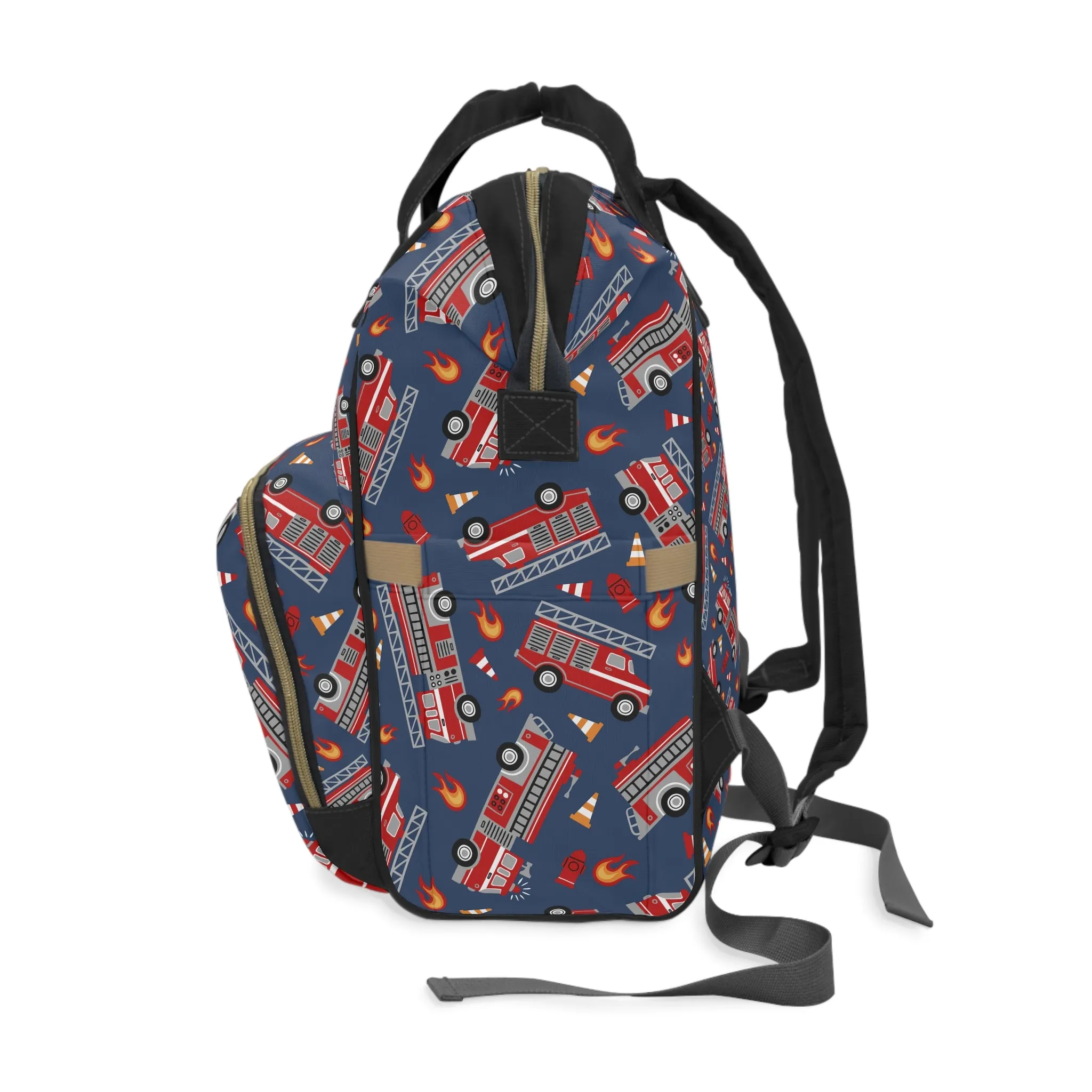 Multifunctional Diaper Backpack - Fire Truck