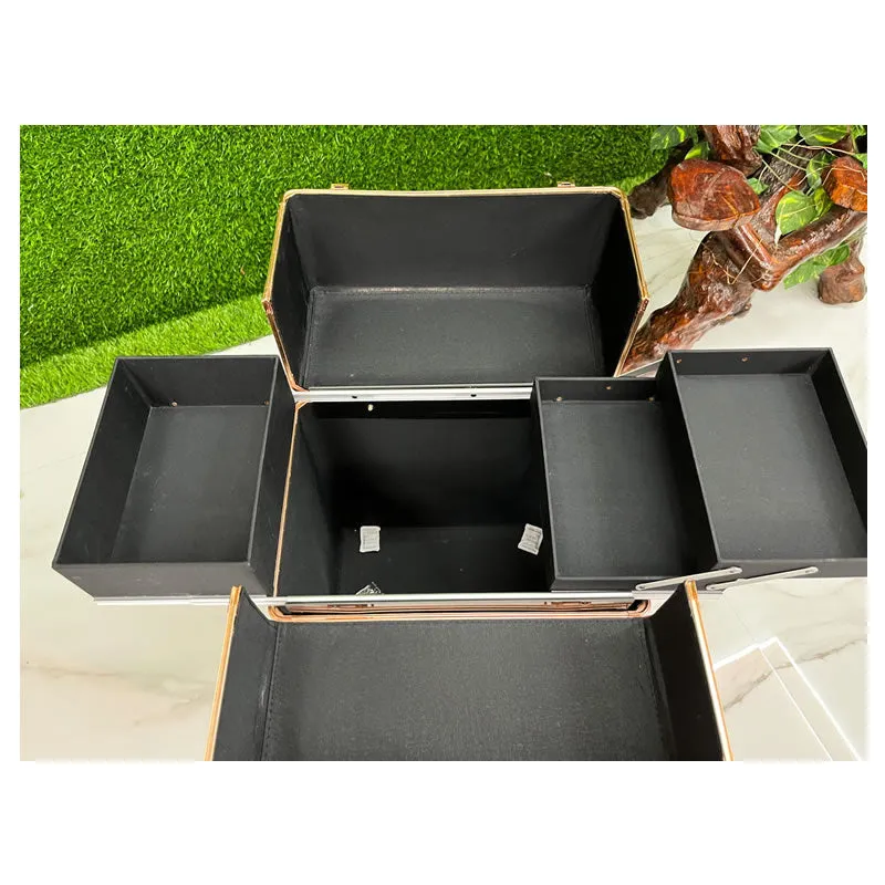 Professional Aluminum Rolling Makeup Case -Y187Rose Gold