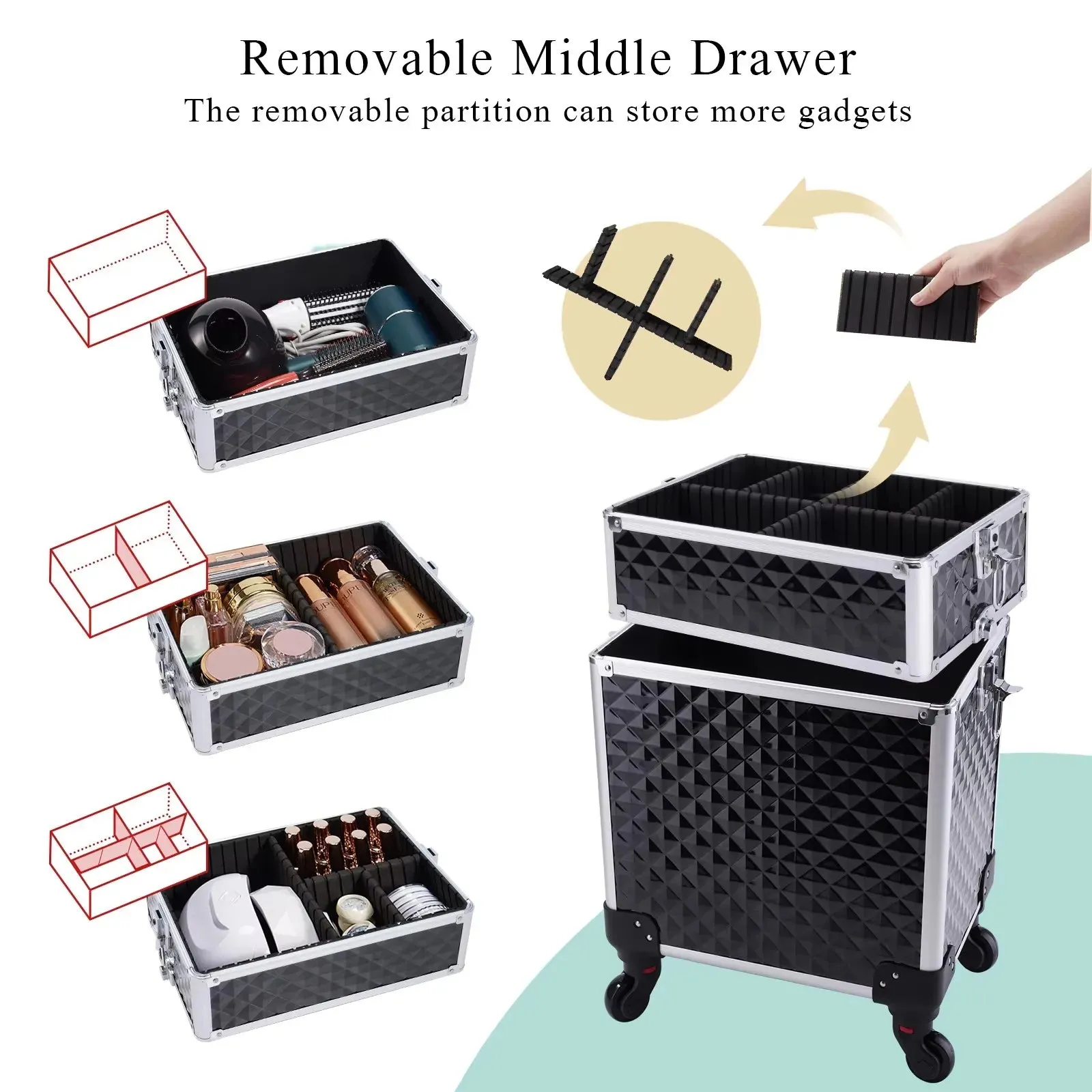 Rolling Makeup Removable Make Up Case