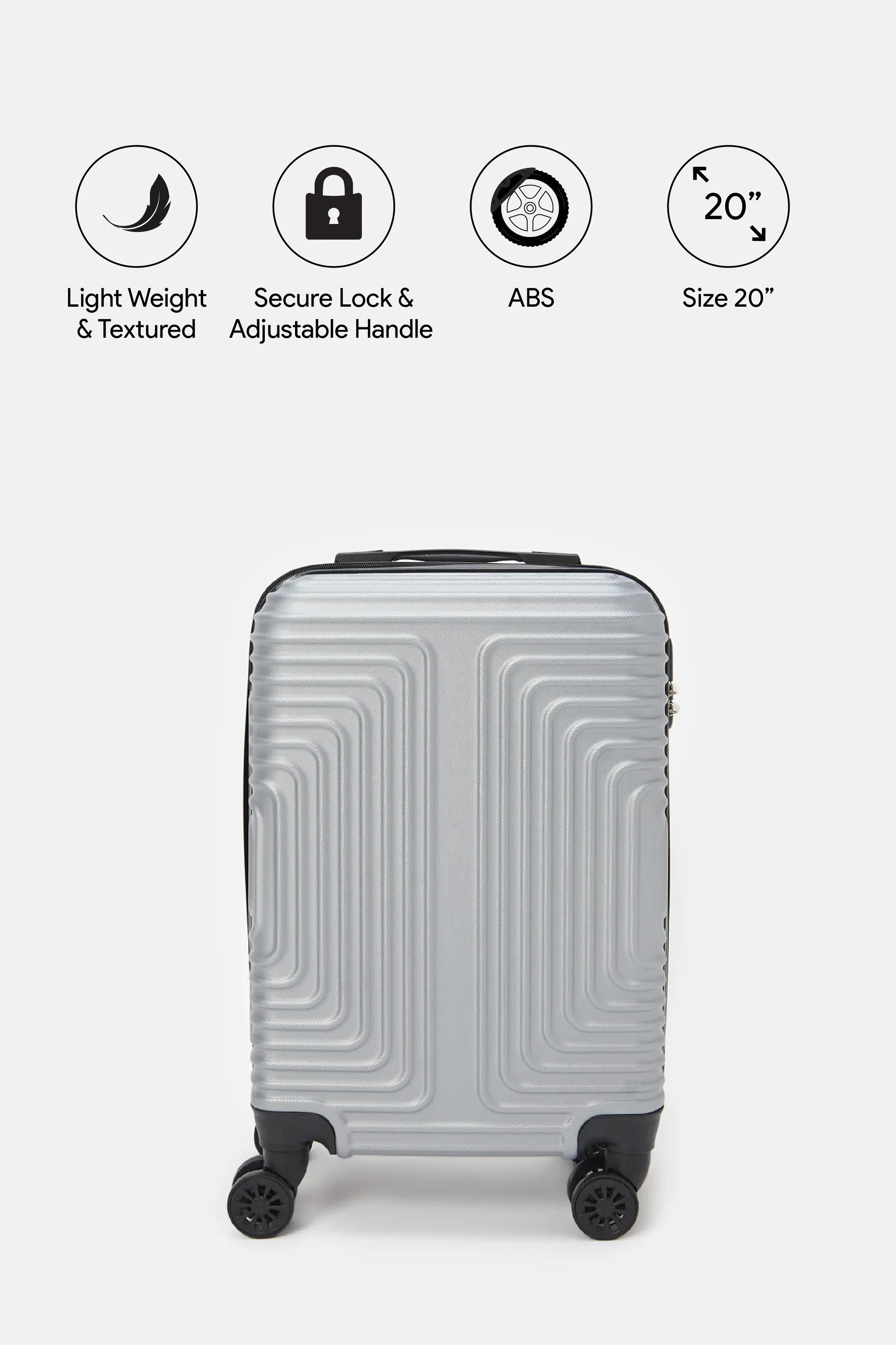 Silver Abs Trolley Luggage (20Inch)