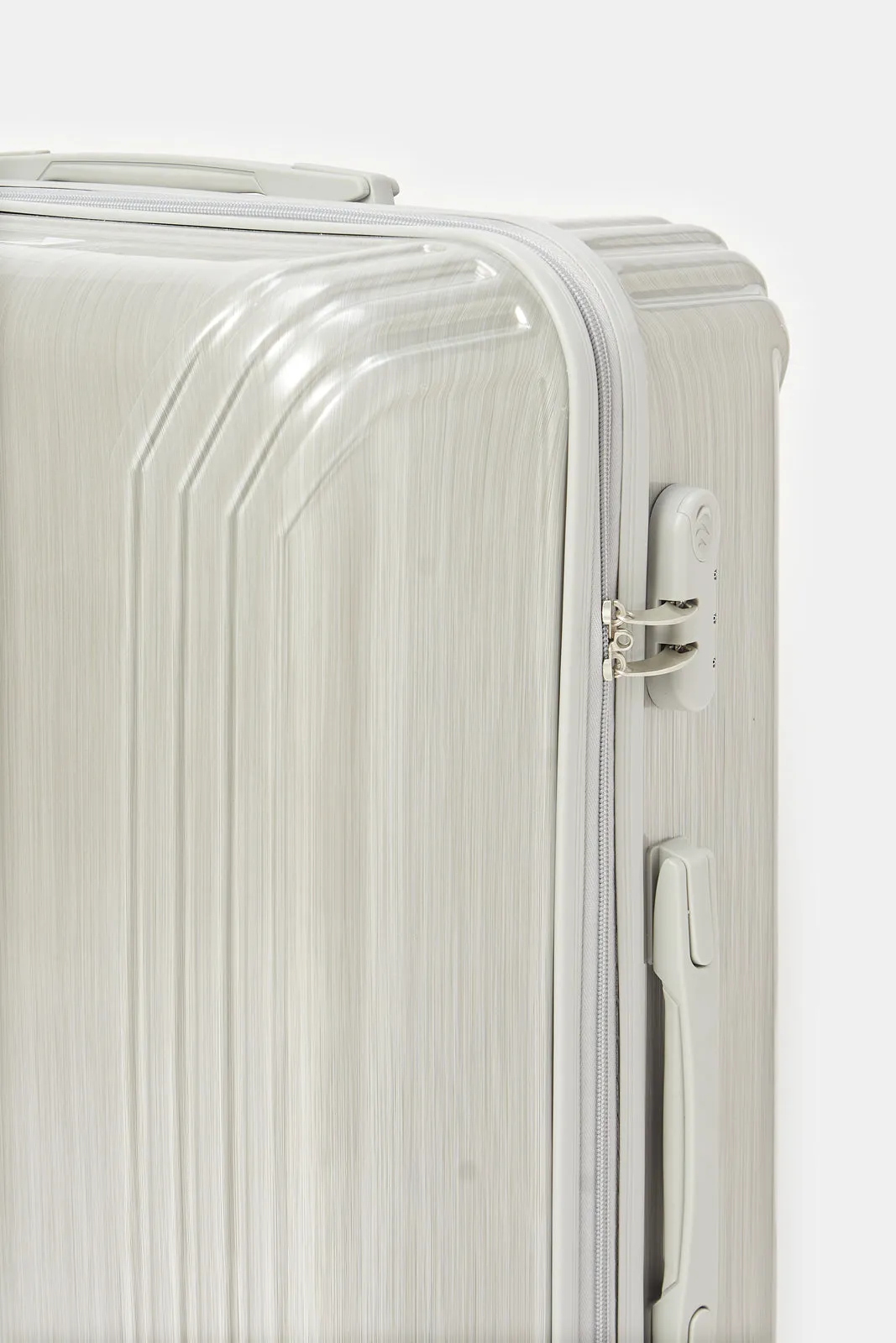 Silver Embellished Trolley Luggage (24 Inch)