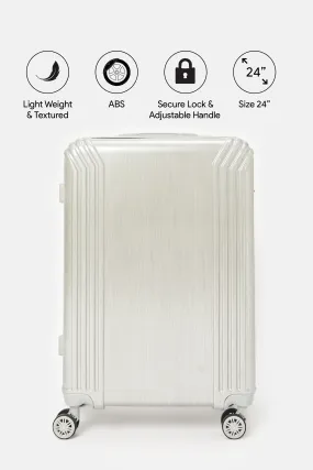 Silver Embellished Trolley Luggage (24 Inch)