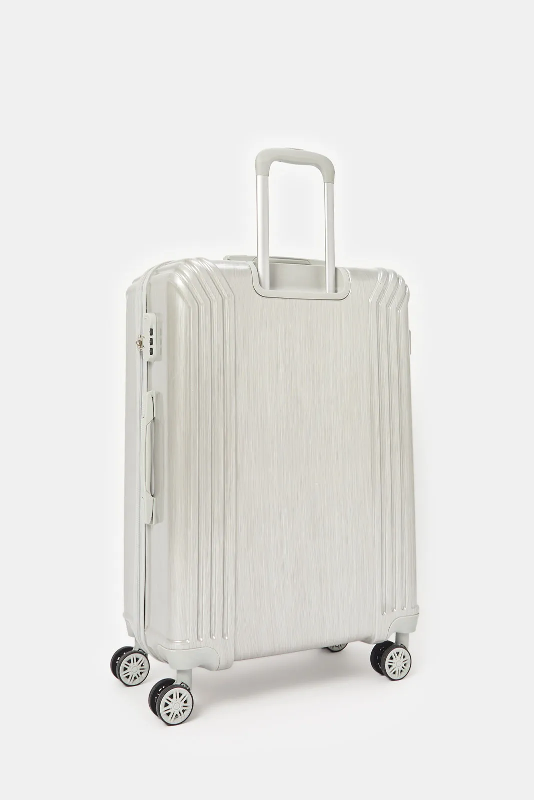 Silver Embellished Trolley Luggage (24 Inch)