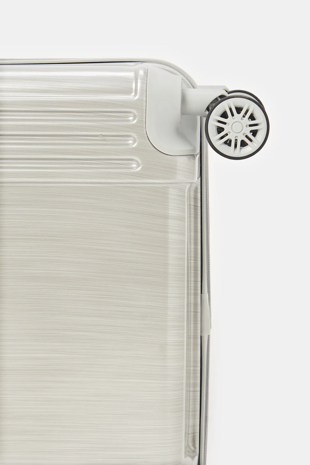 Silver Embellished Trolley Luggage (24 Inch)