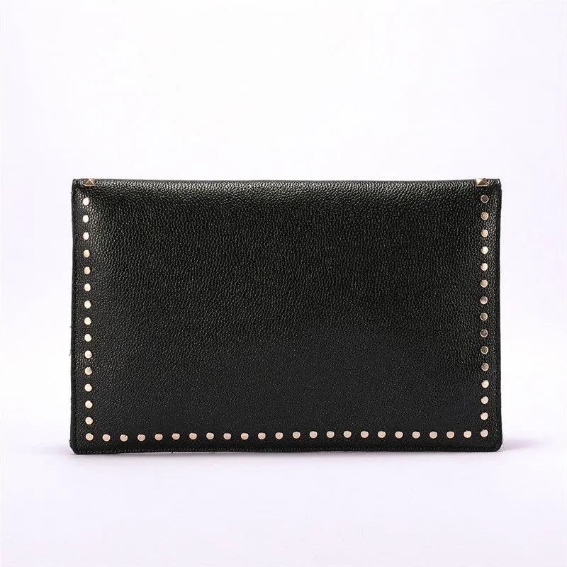 Vvsha Fashion rivet Women Clutches Luxury Party ladies Dinner bag PU leather handbag female clutch purse Brand design Envelope bag